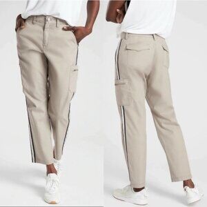 Athleta Summit Cargo Pants in Tan Center Stripe